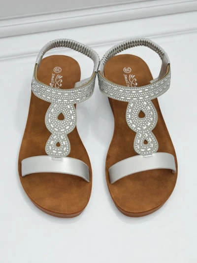 Royalfashion Women's Wedge Sandals with Cubic Zirconia Agaya