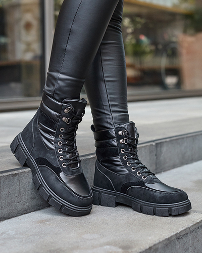 Black women's insulated trapper boots Kasemi- Footwear
