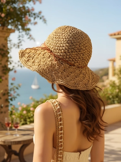 Royalfashion Women's Straw Hat Whisper Bow