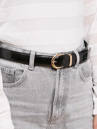 Lakirani ženski ležerni pas za hlače