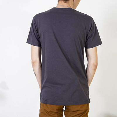Dark gray cotton T-shirt for men with the inscription - Clothing
