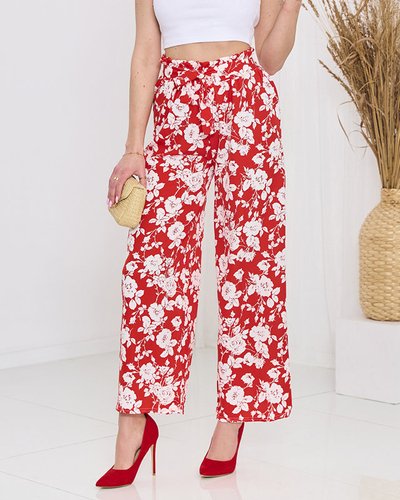 Red floral palazzo pants - Clothing