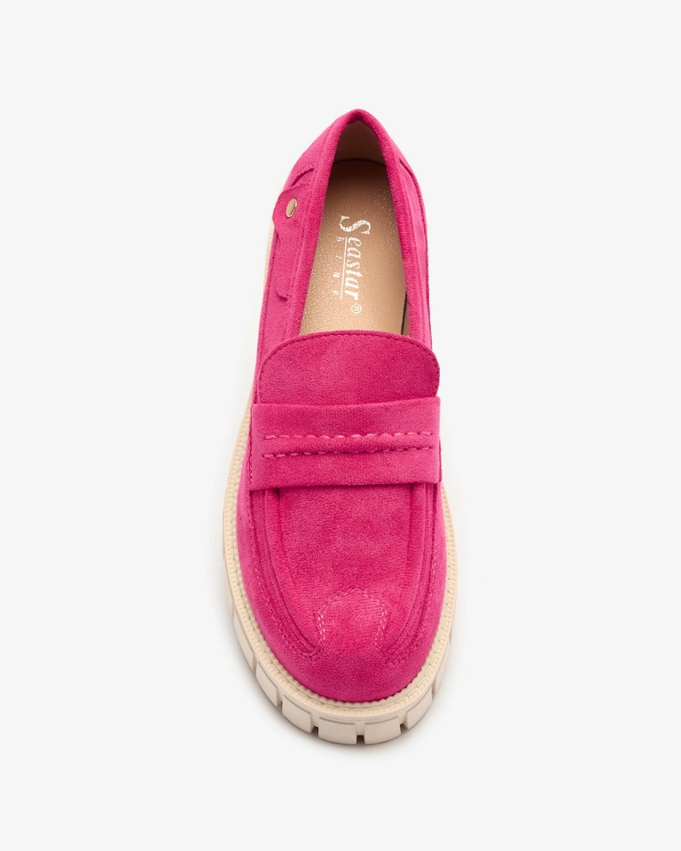 Royalfashion Eco suede fuchsia moccasins for women Siherta