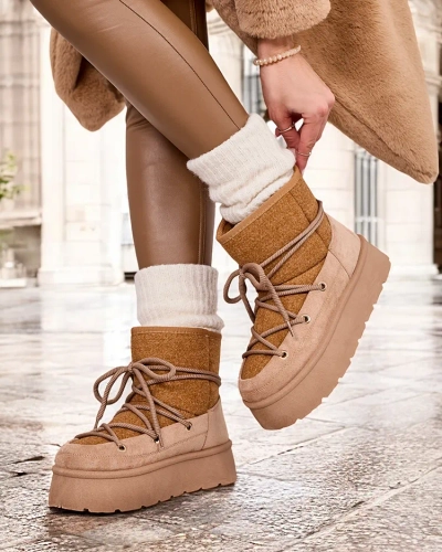 Royalfashion Women's lace-up Filori snow boots