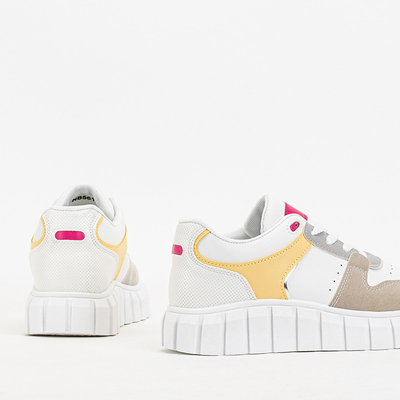 Beige and white Nortelo women's sports shoes - Footwear