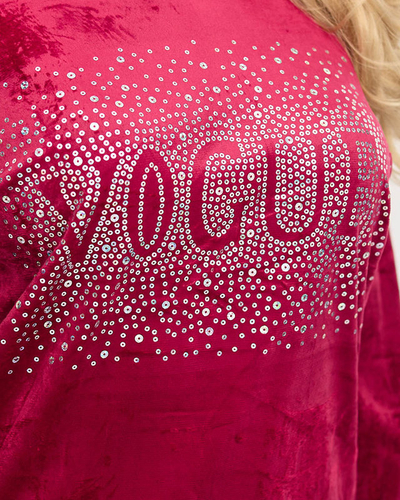 Sieviešu treniņtērpu komplekts ar sarkanbrūnu cirkoniju - Apģērbs