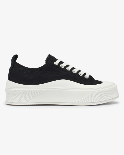 Royalfashion Black sports sneakers on platform Luceri