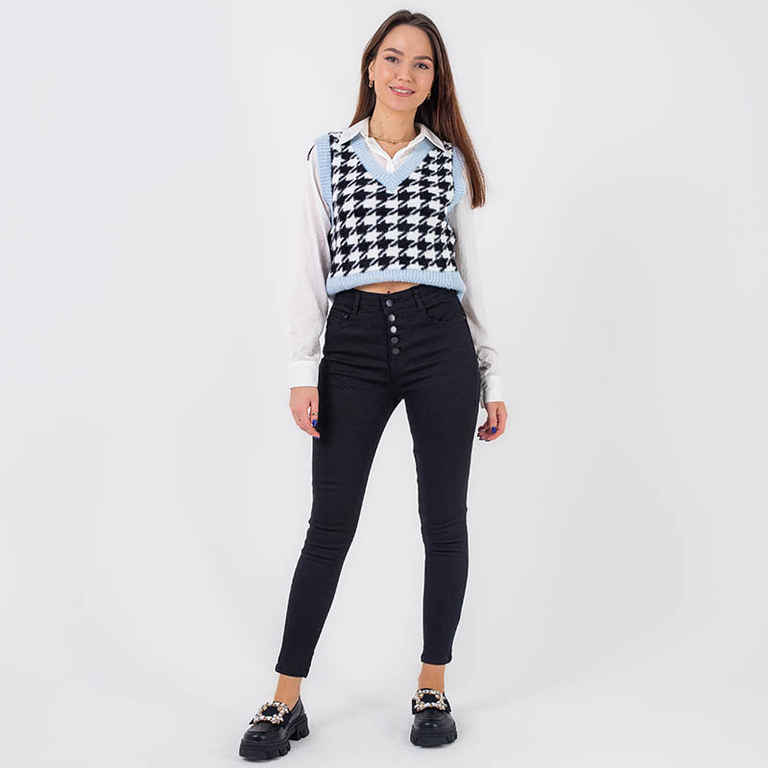 Women's Black High Waist Push-up Jeans - Clothing