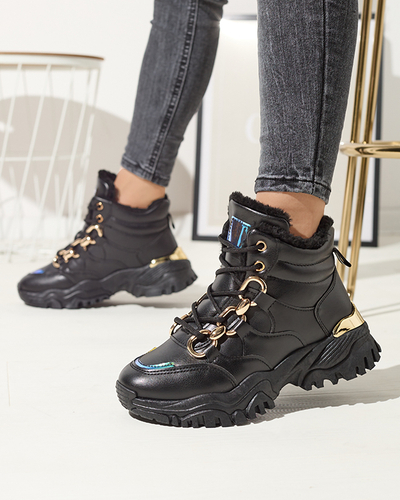 Черная женская утепленная спортивная обувь Nepolle- Footwear