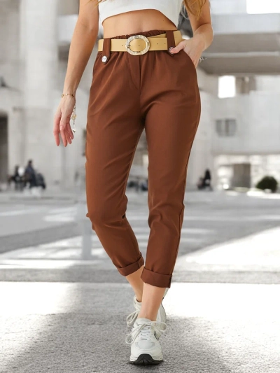 Royalfashion Women's viscose pants with a belt