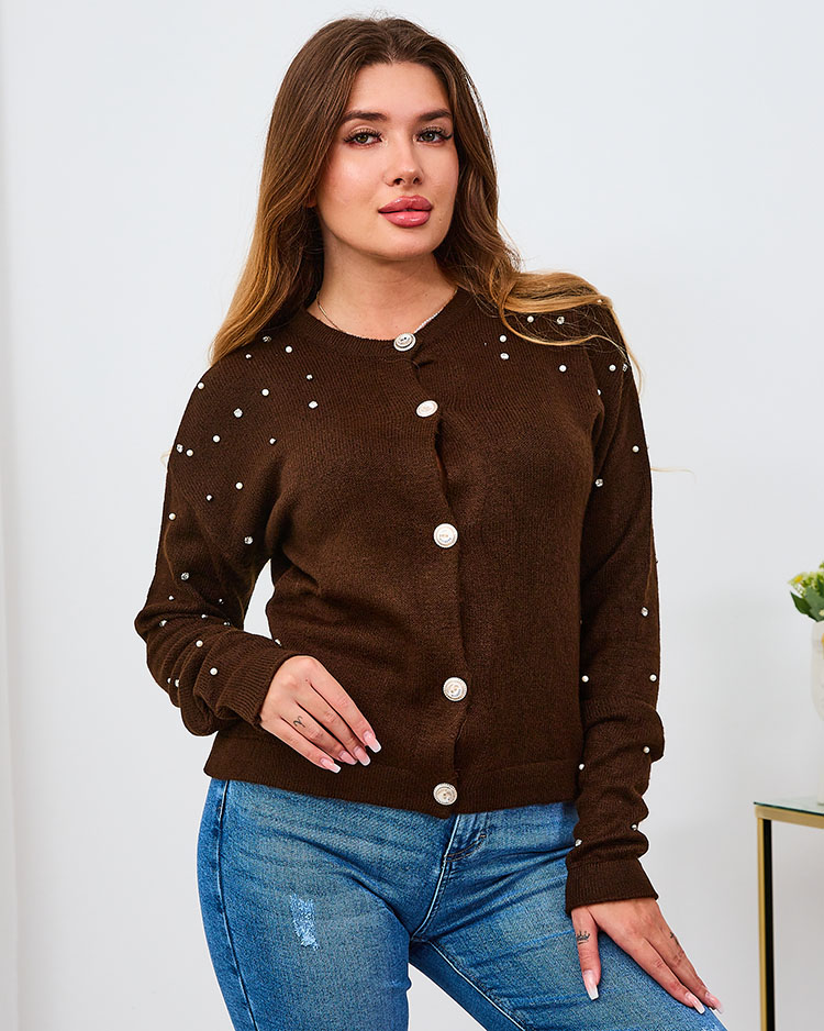 Royalfashion Sarkans sieviešu džemperis bez pogām