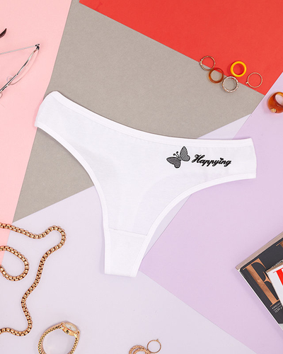 Classic cotton women's thongs in white - Underwear