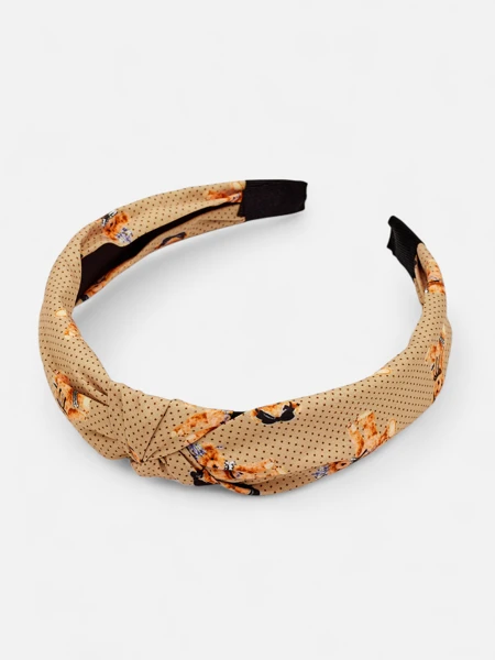 Royalfashion Hårband med flätat mönster i prickar och nallar