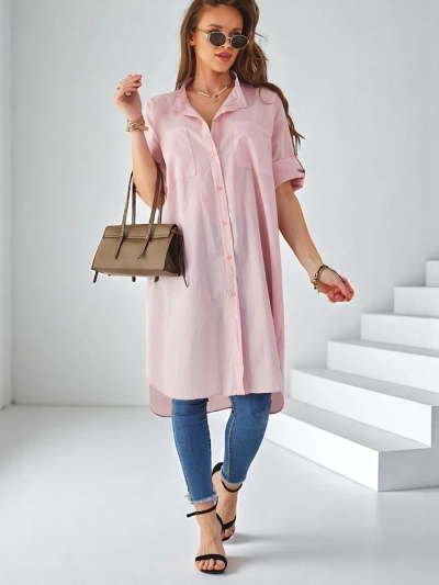 Royalfashion Cotton long women's oversized shirt