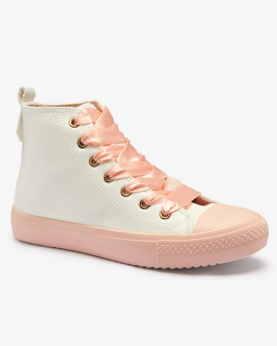 White-Pink Women's Sports Sneakers Macako- Footwear