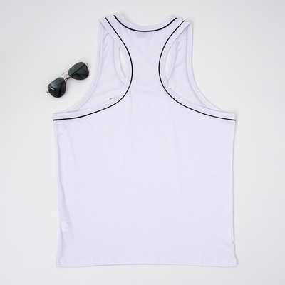 Cotton white men's sleeveless shirt - Clothing