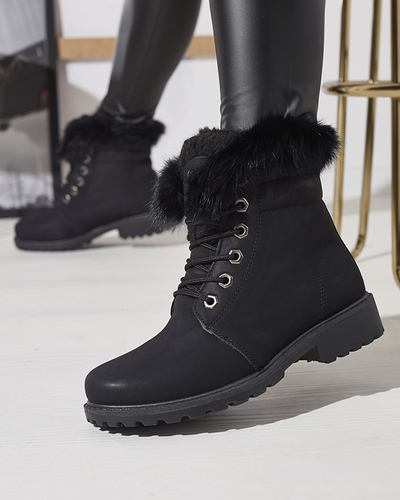 Klasiski sieviešu zābaki a'la trapper melnā krāsā Lausa- Footwear