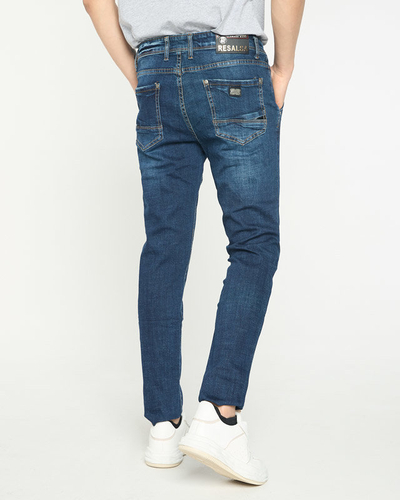 Navy blue straight leg jeans for men - Clothing