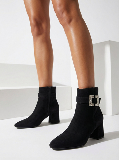 Royalfashion Melni sieviešu zemie stiletto zābaki Masemart