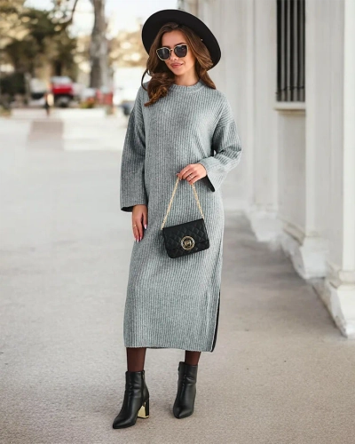 Royalfashion sievietes garš džempera kleita