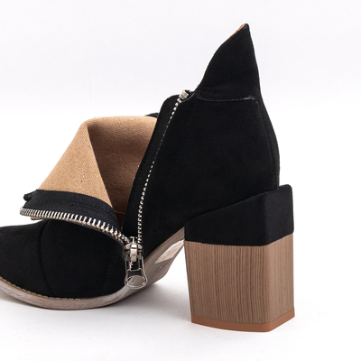 Women's boots with cut-outs in black Plinara - Footwear