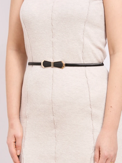 Dámský pásek metalový Melina černý s ozdobnou sponou ve stylu glamour