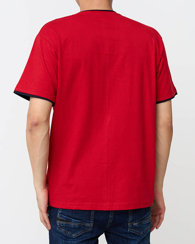 Red cotton men's t-shirt - Clothing