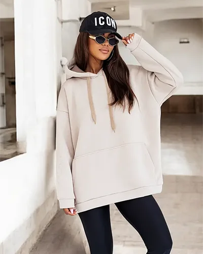 Royalfashion Sieviešu oversize jaka ar kapuci