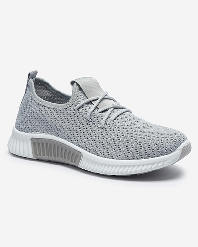 Grey women's fabric sports shoes Vobbu- Footwear