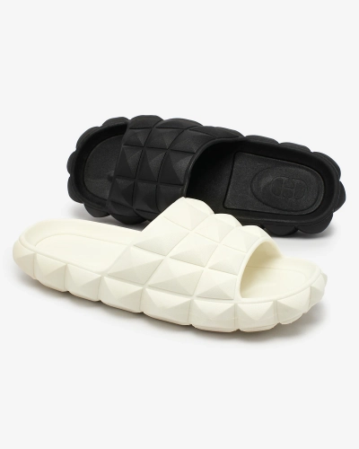 Royalfashion Women's flip-flops with embossing in black Ambeha