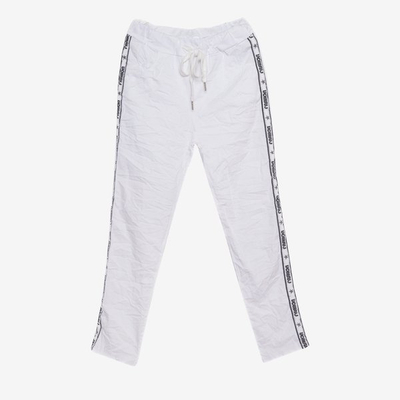 White sweatpants with stripes - Clothing 1