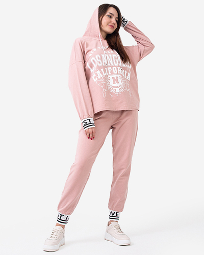Pink women's sports tracksuit set - Clothing