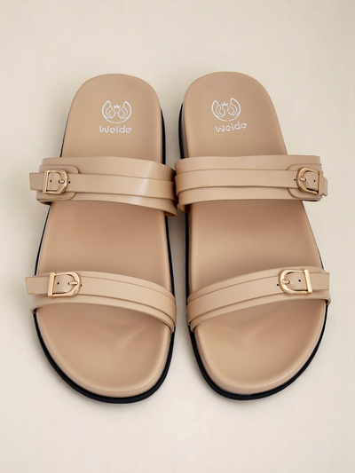 Royalfashion Sieviešu ekoloģiskās ādas iešļūcenes EcoTwins Slides