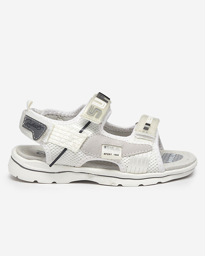 White children's sandals with Netiks patches - Footwear