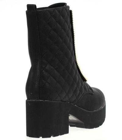 Czarne botki na platformie Barbra- Obuwie