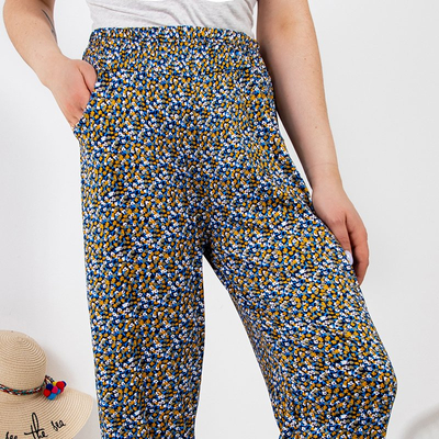 Women's patterned fabric pants PLUS SIZE - Clothing