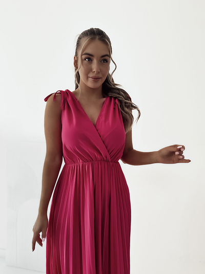 Royalfashion Women's pleated midi dress