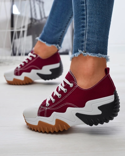 Sieviešu bordo krāsas sporta apavi uz platformas Nacarry - Apavi