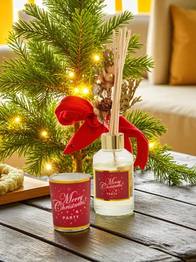 Set: Festive aroma sticks and Merry Christmas candle