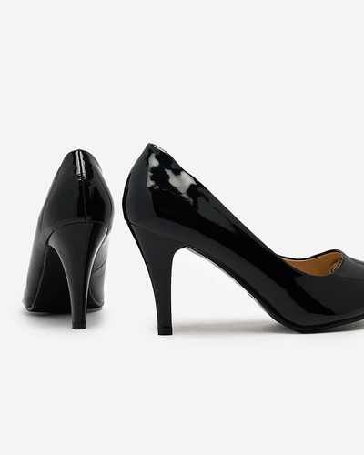 Royalfashion Black lacquered Degonop heeled pumps