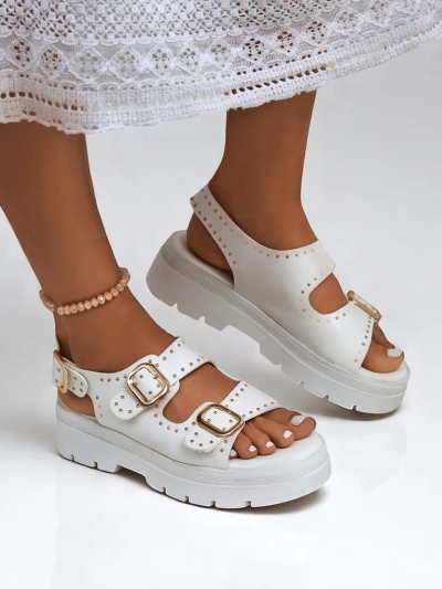 Royalfashion Women's Thick Sole Sandals with Rhinestones Rocky Chic