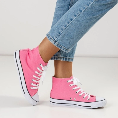 OUTLET Pink women's high-top trainers Skarllet - Footwear