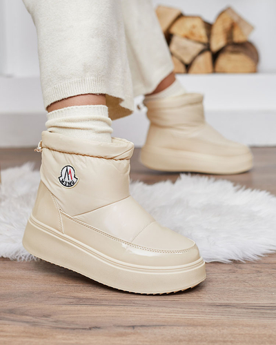 Royalfashion Sieviešu sniega zābaki krēmkrāsā Ademra