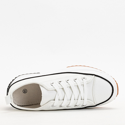OUTLET Women's white trainers on the Treminso platform - Footwear