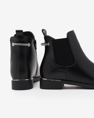 Royalfashion Melni sieviešu zābaki a'la sztyblety eko āda Hyrolo