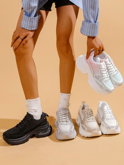 Royalfashion Women's sports sneakers with rhinestones Bloss