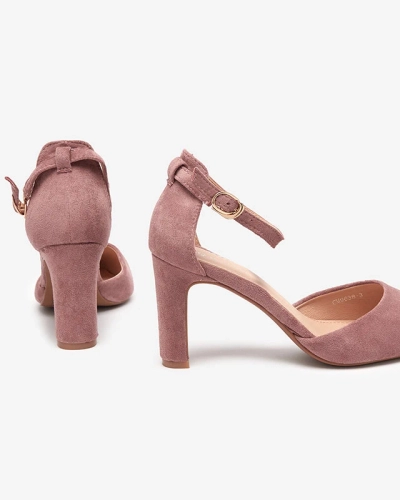 Dark pink women's sandals on a post Ollagy - Footwear