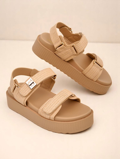 Royalfashion Beige Lavinia women's platform sandals – comfortable summer