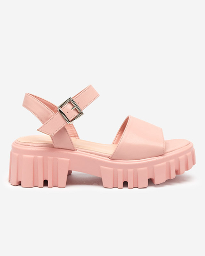 OUTLET Pink women's sandals on a thicker sole Nerile - Shoes
