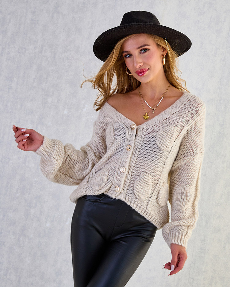 Royalfashion Women's knitted sweater with buttons